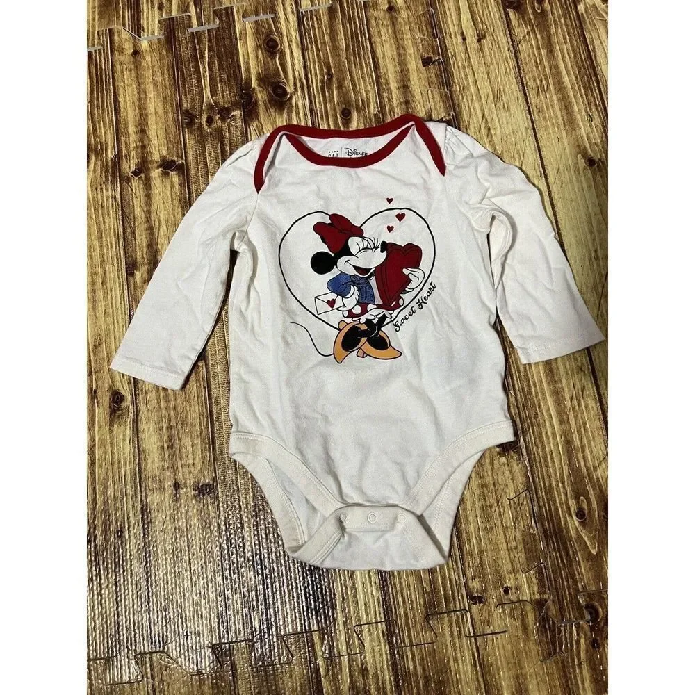 Disney Baby Gap Minnie Mouse One Piece Snap Up 6-12 M
